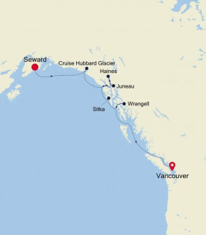Маршрут круиза «Аляска»