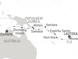 Маршрут круиза «Путешествие в сердце Меланезии»