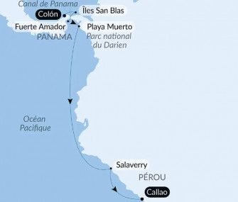 Маршрут круиза «От дикой красоты Панамы до берегов Перу»
