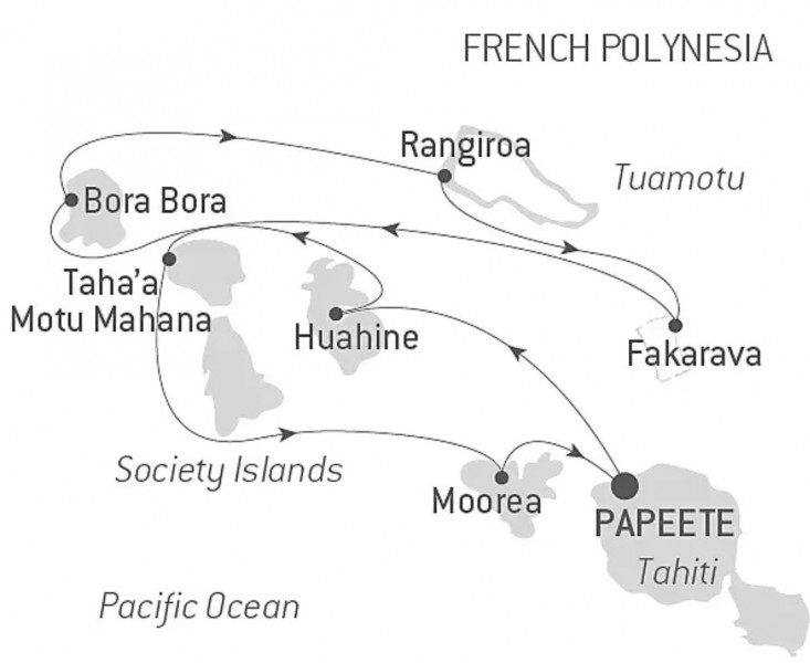 Маршрут тура «Французская Полинезия»
