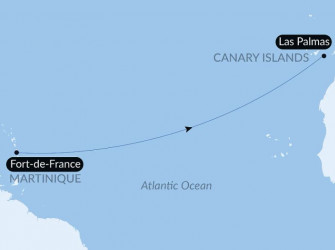 Маршрут круиза «Морской переход: Лас Пальмас - Фор-де-Франс»