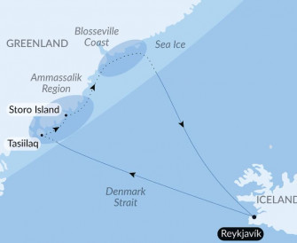 Маршрут круиза «Инуитская весна в Аммассалик»
