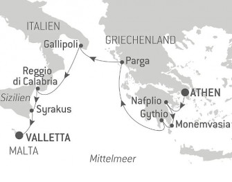 Маршрут круиза «Древние города Средиземноморья»