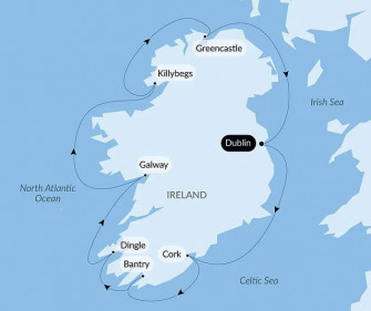 Маршрут круиза «Ирландия: вокруг изумрудного острова»