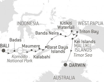 Маршрут круиза «Тропическая одиссея по Индонезии»