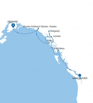 Маршрут круиза «Круиз по Аляске из Ванкувера»