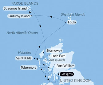 Маршрут круиза «Шотландские архипелаги и Фарерские острова: северное наследие и островная самобытность»