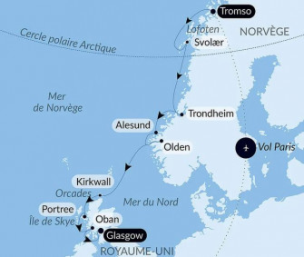 Маршрут круиза «От Полярного круга до Шотландских островов»