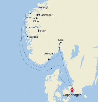 Маршрут круиза «Норвежские фьорды»