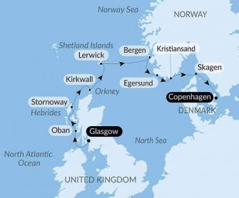 Маршрут круиза «Легендарные земли и северные города»