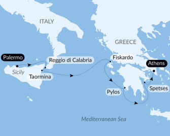 Маршрут круиза «Сицилия и греческие острова под парусом»
