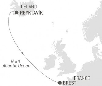 Маршрут круиза «Морской переход: Брест - Рейкьявик»