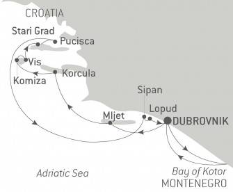 Маршрут круиза «Хорватия под парусами»