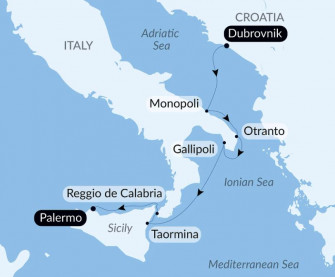 Маршрут круиза «Под парусом из Апулии на Сицилию»