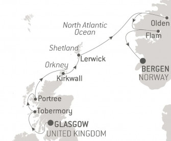 Маршрут круиза «Путешествие по Шотландским островам и норвежским фьордам - со Smithsonian Journeys»