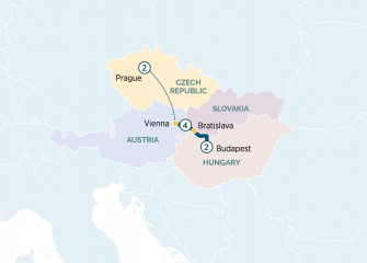 Маршрут круиза «Дунай перед Рождеством, Прага и Будапешт»