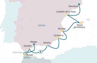 Маршрут круиза «Круиз от Каталонии до Андалусии»