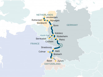 Маршрут круиза «Очаровательные замки и виноградники Рейна и Мозеля»