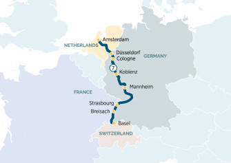Маршрут круиза «Тюльпаны и Рейн »