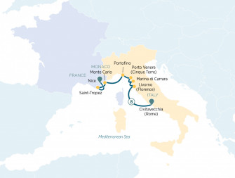 Маршрут круиза «Очарование Ривьер и Гран-при Монако»