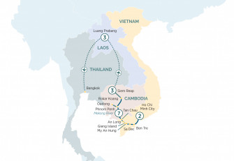 Маршрут круиза «Тур по Юго-Восточной Азии и круиз по реке Меконг»