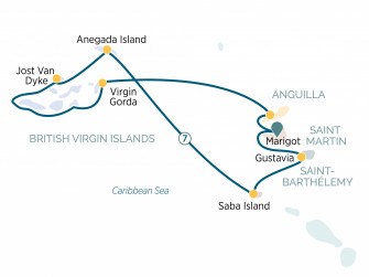 Маршрут круиза «Путешествие по Подветренным островам»