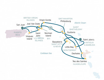 Маршрут круиза «Яхтинг на Карибских островах »