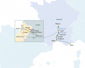 Маршрут круиза «Реки Португалии и Франции»