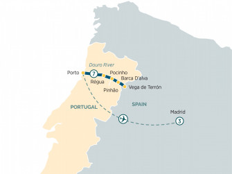 Маршрут круиза «Секреты Дору и Мадрид»