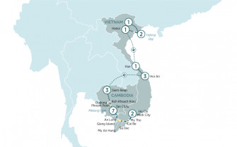 Маршрут круиза «Гранд тур по Вьетнаму и Камбодже»