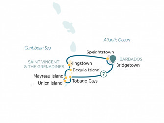 Маршрут круиза «Яхтинг на Гренадинах и Наветренных островах»