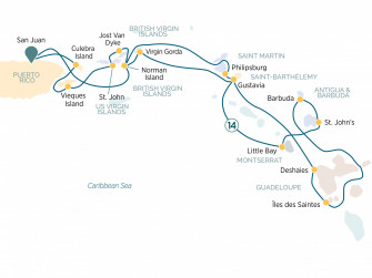 Маршрут круиза «Discover the yachting islands of the Caribbean»