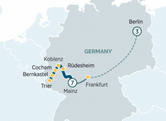 Маршрут круиза «Легендарный Рейн и Мозель. Комбинированный тур с Берлином»