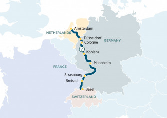 Маршрут круиза «Тюльпаны, Рейн и Копенгаген»