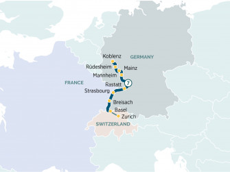 Маршрут круиза «Вкус Рейна»