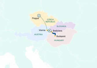 Маршрут круиза «Дунай перед Рождеством и Прага»