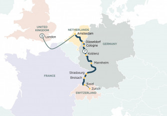 Маршрут круиза «Сокровища Рейна и Лондон »