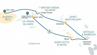 Маршрут круиза «Великолепие Карибского моря»