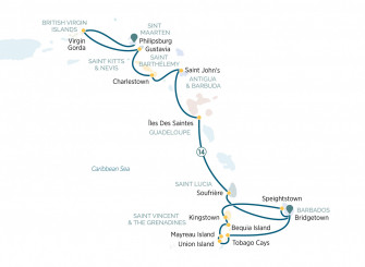 Маршрут круиза «Восточные Карибы и Гренадины»