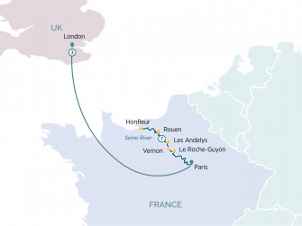 Маршрут круиза «Лондон, Сена и Нормандия»