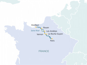 Маршрут круиза «Праздничное настроение Сены и Нормандии»