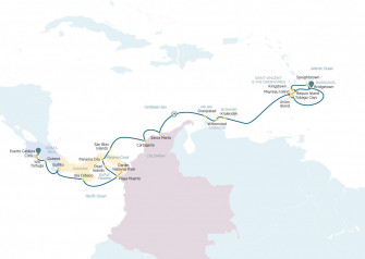 Маршрут круиза «Большое путешествие на Карибы: от Барбадоса до Коста-Рики»