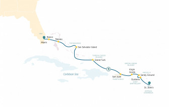 Маршрут круиза «Карибский бриз: из Майами в Антигуа»
