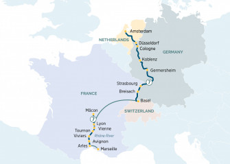 Маршрут круиза «Рейн и Рона»