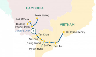 Маршрут круиза «Магический Меконг»