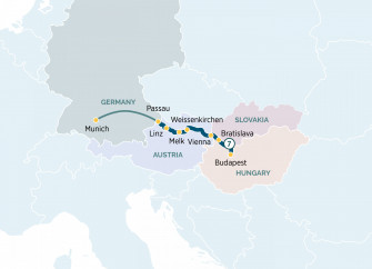 Маршрут круиза «Винный круиз по Дунаю»