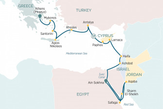 Маршрут круиза «Сокровища Средиземноморья и Красное море »