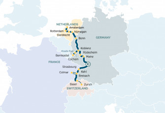 Маршрут круиза «Замки и виноградники Рейна и Мозеля»