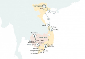 Маршрут круиза «Гранд тур по Вьетнаму и Камбодже»