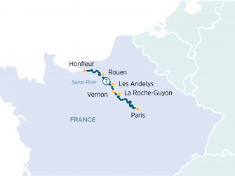 Маршрут круиза «Великолепная Сена и Нормандия: кулинарный круиз»